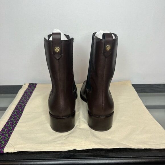 Tory Burch Women's 10M Chelsea Smooth Calf Leather Boot New With Box Brown Coco - Picture 4 of 16